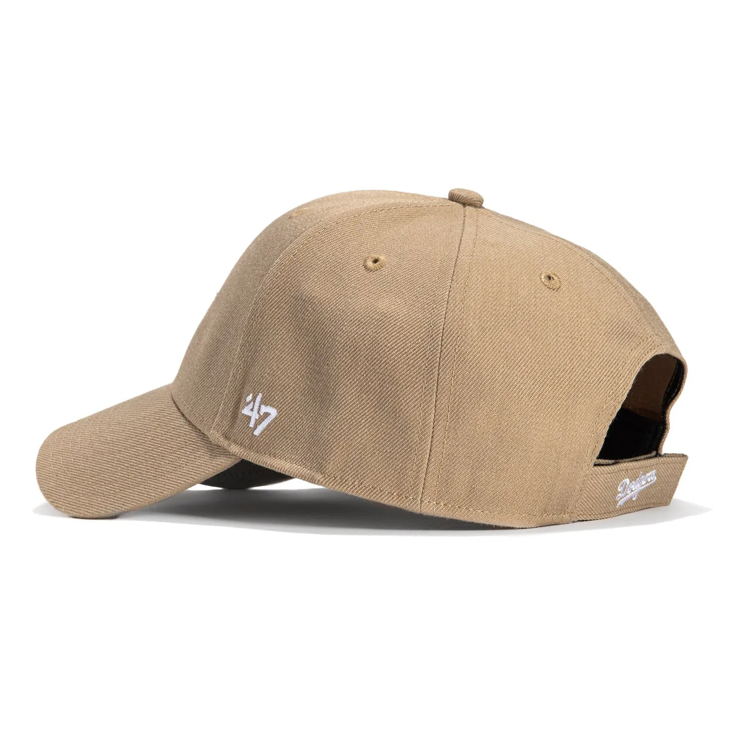 47 Brand Los Angeles Dodgers MVP Adjustable Velcro Hat - Khaki. White