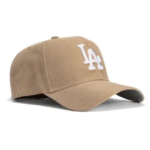 47 Brand Los Angeles Dodgers MVP Adjustable Velcro Hat - Khaki. White