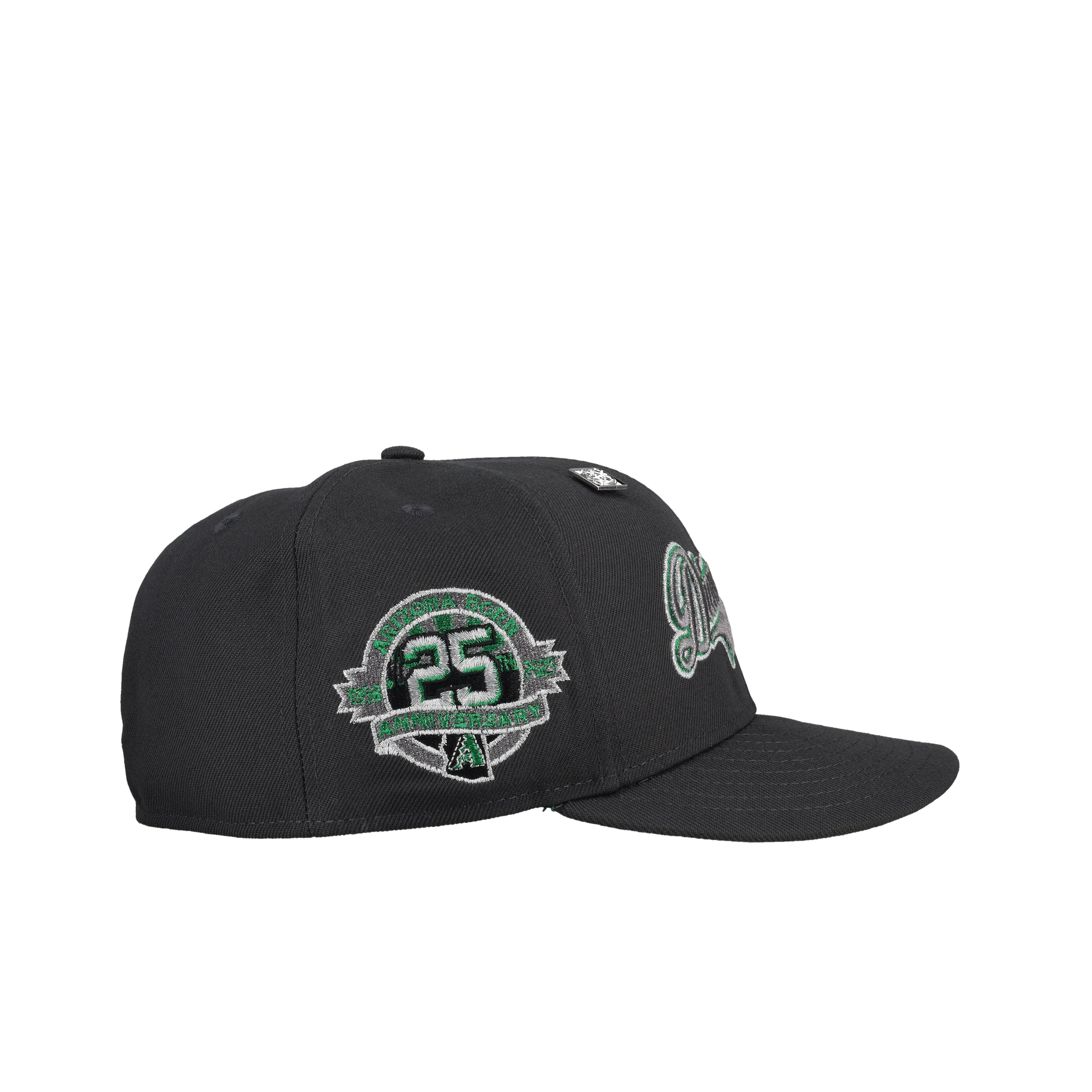 Arizona Diamondbacks Script 25th Anniversary Graphite Metallic 59Fifty Fitted Hat