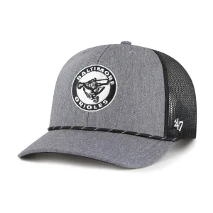 BALTIMORE ORIOLES COOPERSTOWN CARBON ROPE '47 TRUCKER