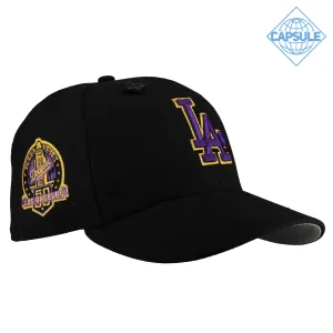 Capsule Hats -  Los Angeles Dodgers Black Dome Purple/Yellow 60th 59Fifty Fitted Hat