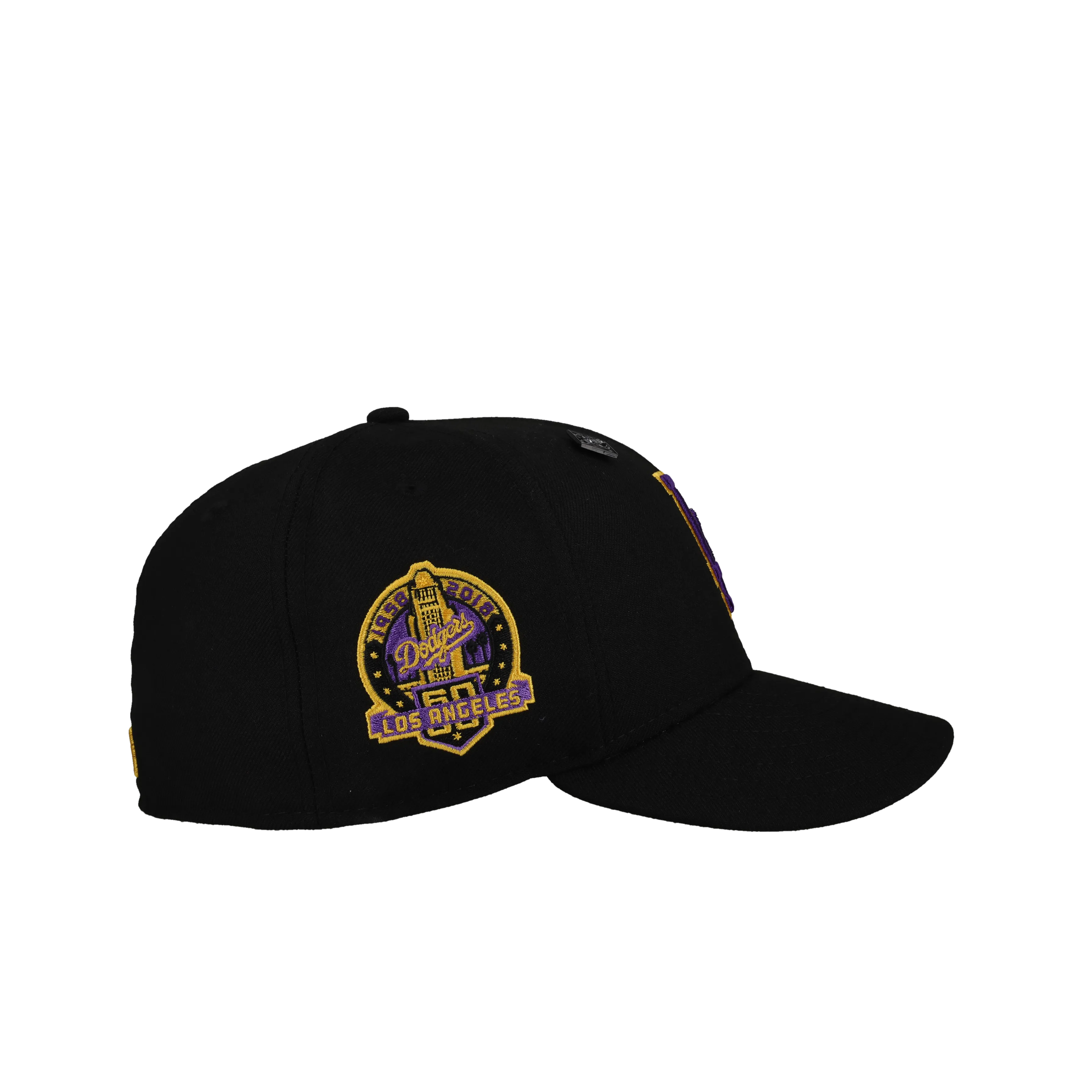 Capsule Hats -  Los Angeles Dodgers Black Dome Purple/Yellow 60th 59Fifty Fitted Hat