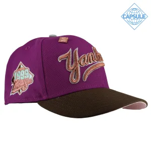 Capsule Hats -  New York Yankees 1999 World Series Script Metallic (Purple) 59Fifty Fitted Hat