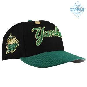 Capsule Hats -  New York Yankees 1999 WS Metallic Script Black/Green/Gold 59Fifty Fitted Hat