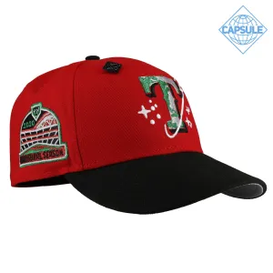 Capsule Hats -  Texas Rangers Celestial Red/Black 2020 Inaugural Metallic 59Fifty Fitted Hat