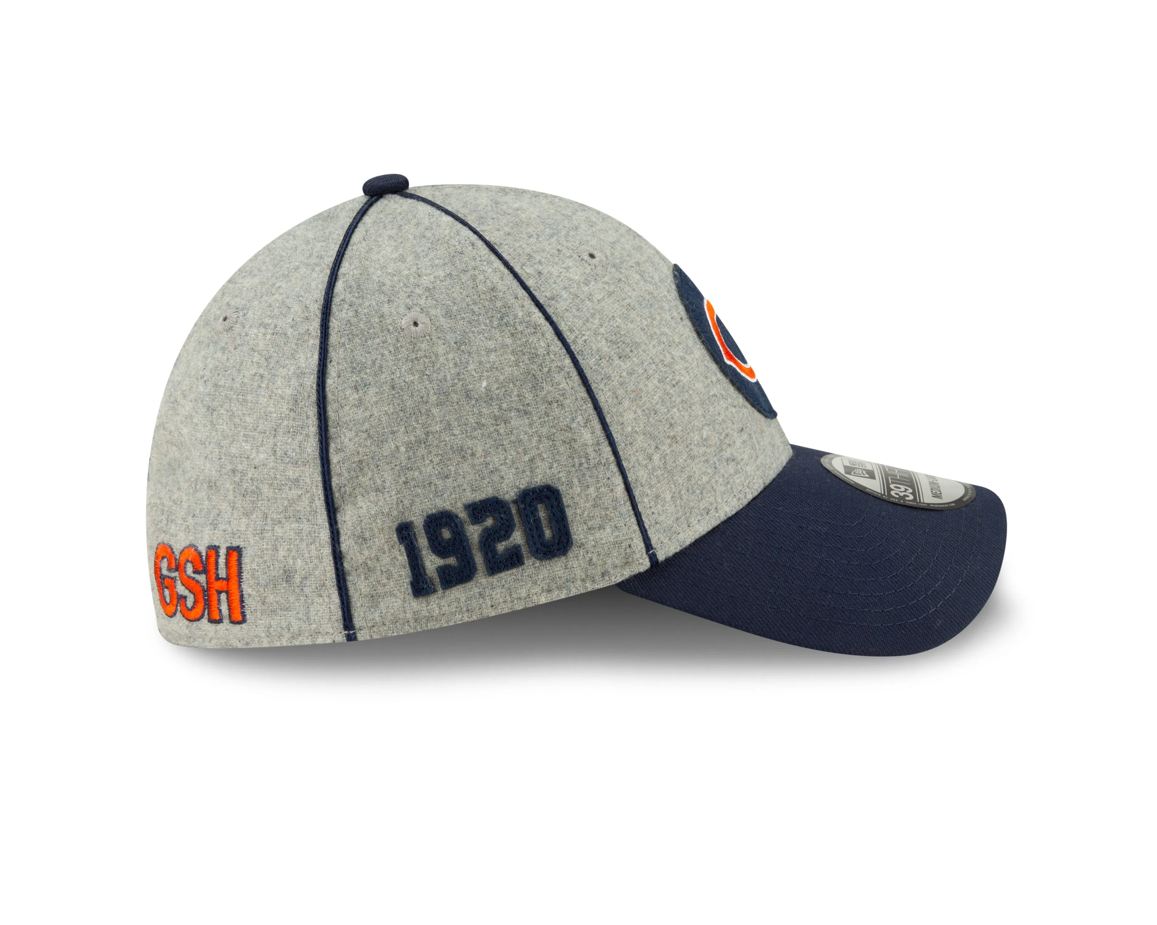 Chicago Bears 2019 Established Collection Sideline 1920 Home "C" Logo Gray/Navy 39THIRTY Flex Hat