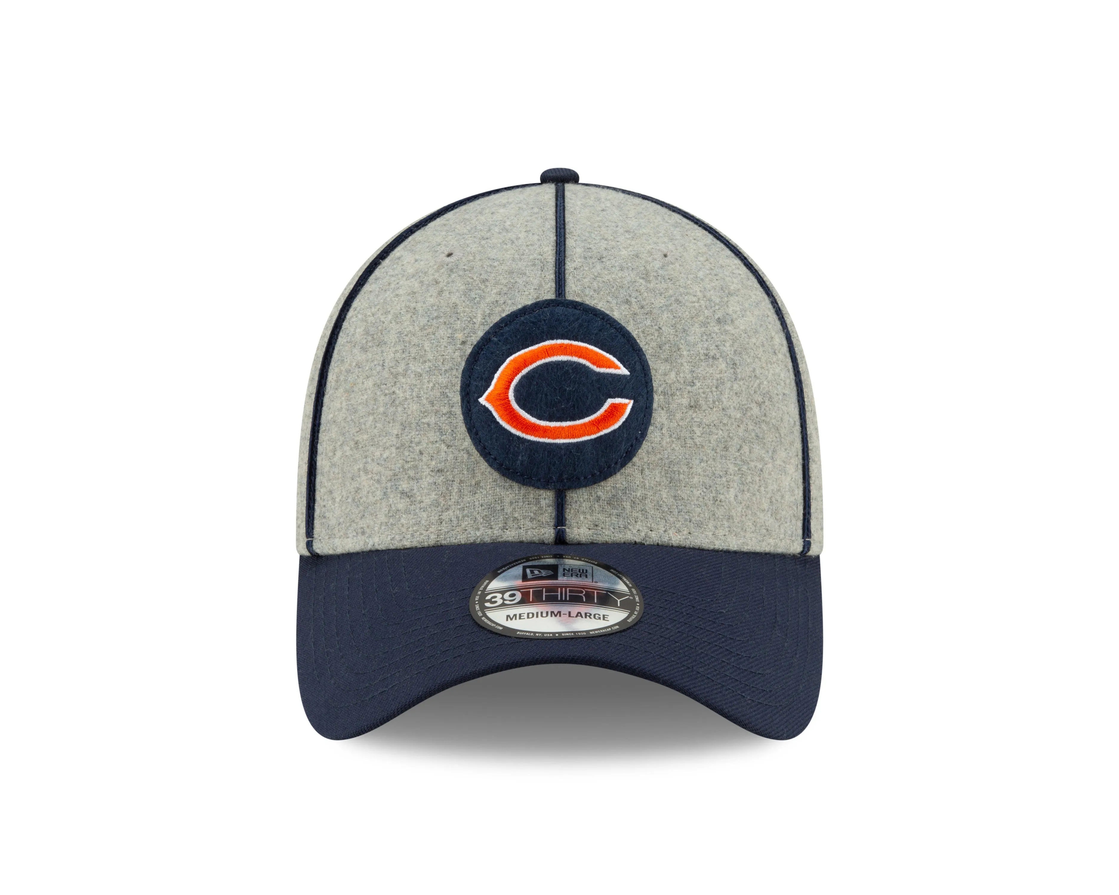 Chicago Bears 2019 Established Collection Sideline 1920 Home "C" Logo Gray/Navy 39THIRTY Flex Hat
