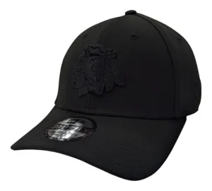 Chicago Blackhawks New Era Black on Black Tonal 39THIRTY Flex Hat