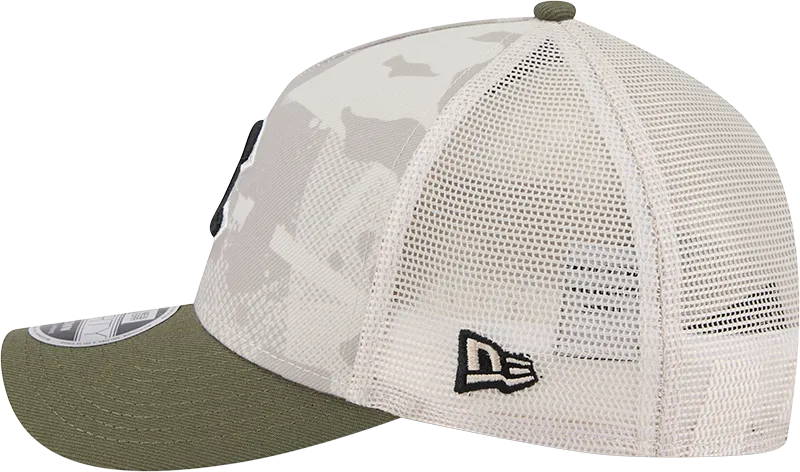 Chicago Cubs 2025 Armed Forces Day Camo New Era 9FORTY M-Crown Trucker Adjustable Hat