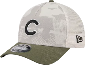Chicago Cubs 2025 Armed Forces Day Camo New Era 9FORTY M-Crown Trucker Adjustable Hat