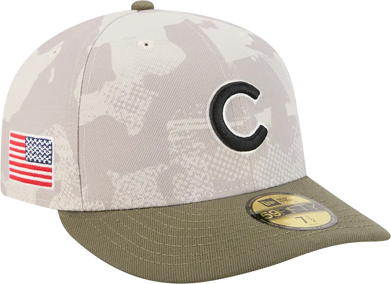 Chicago Cubs 2025 Armed Forces Day New Era Camo 59FIFTY Fitted Hat