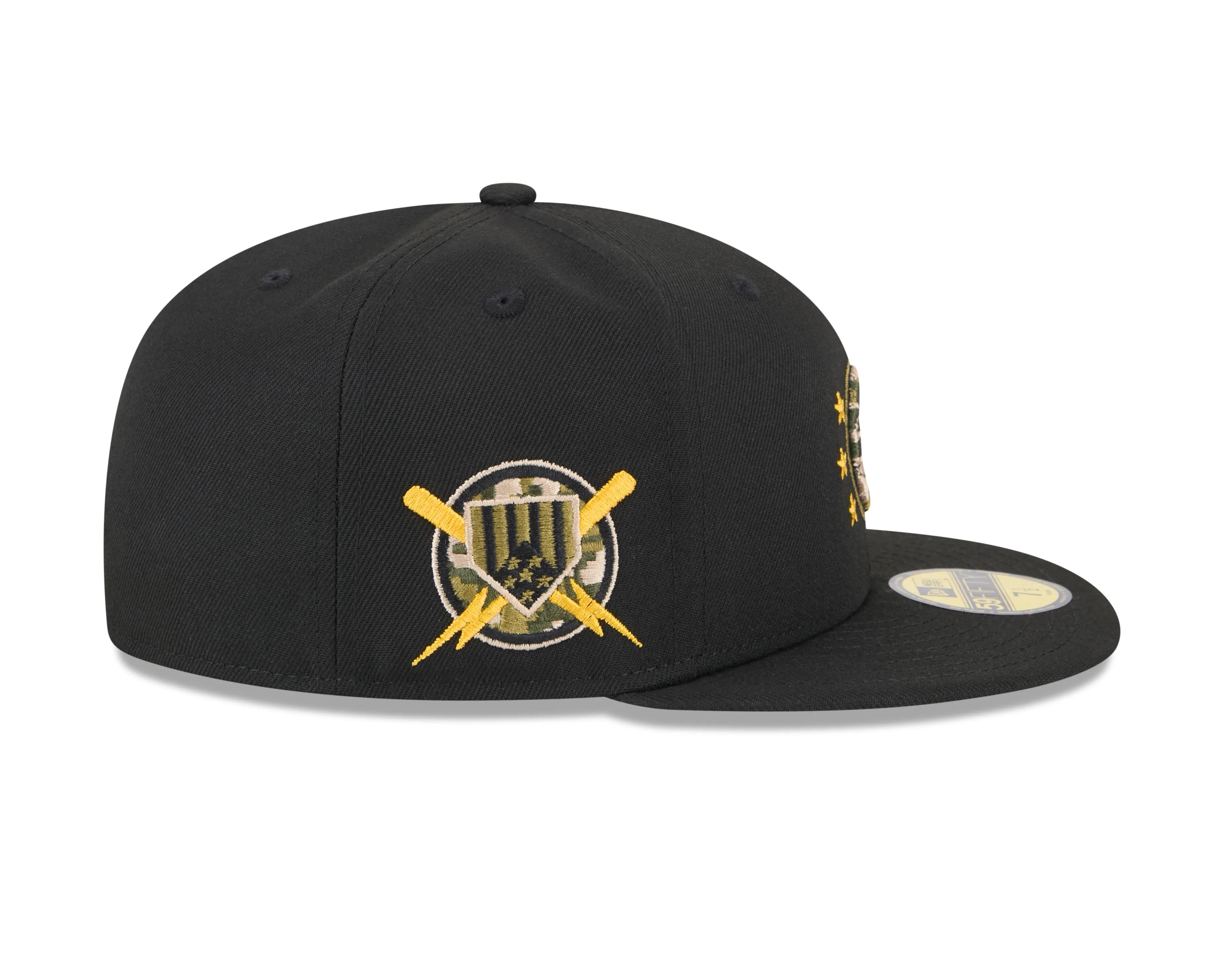 Chicago Cubs New Era 2024 MLB Armed Forces Day On-Field Black 59FIFTY Fitted Hat