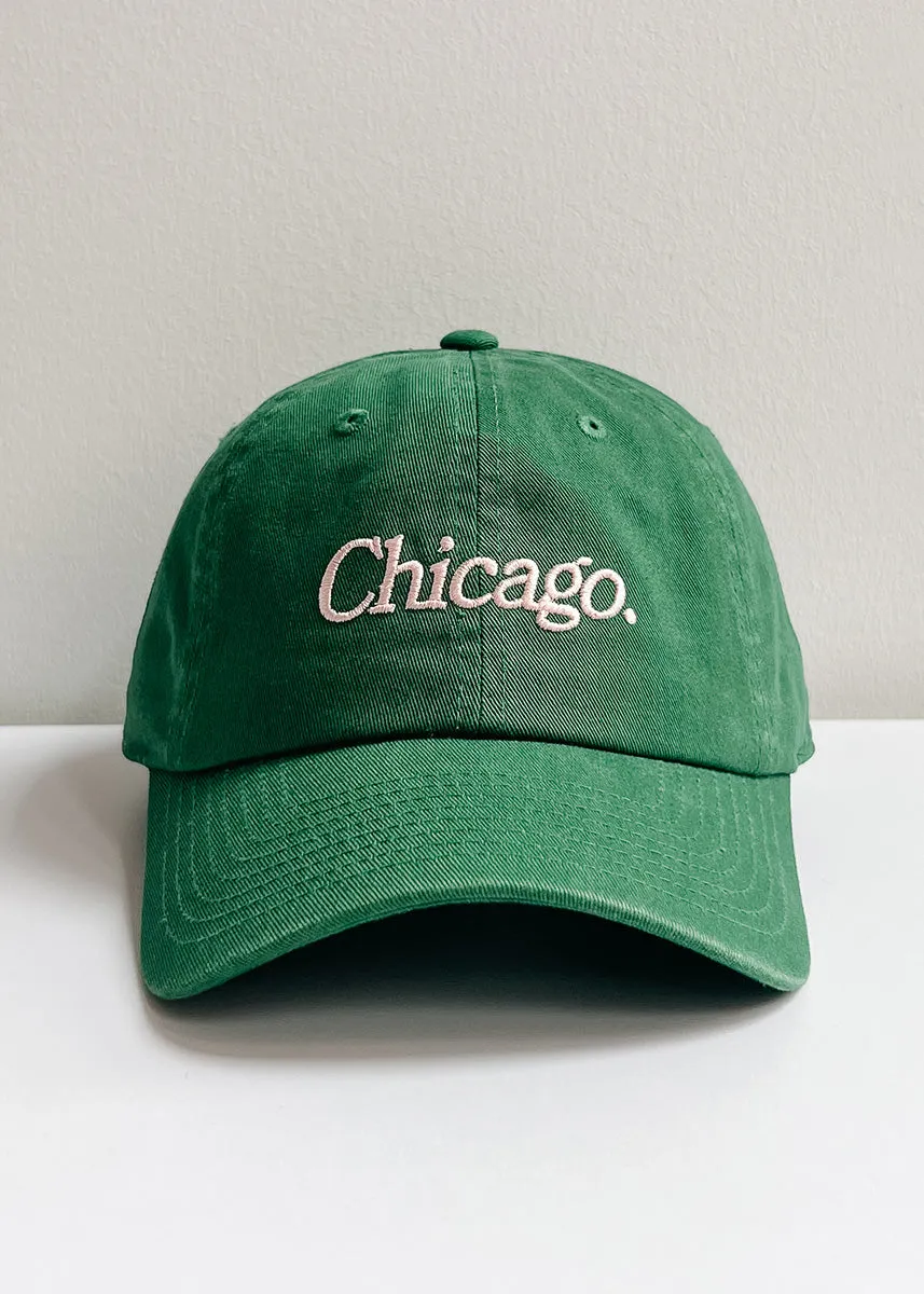 Chicago. Dad Hat - Green & Pink