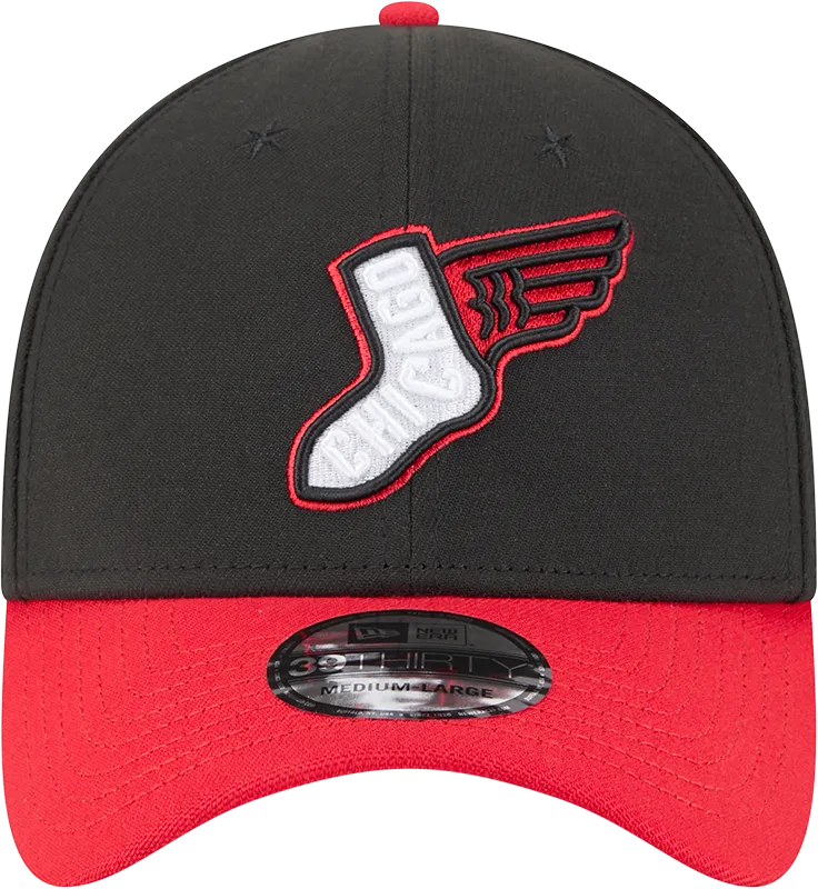 Chicago White Sox 2025 City Connect Alternate Black/Red New Era 39THIRTY Flex Fit Hat