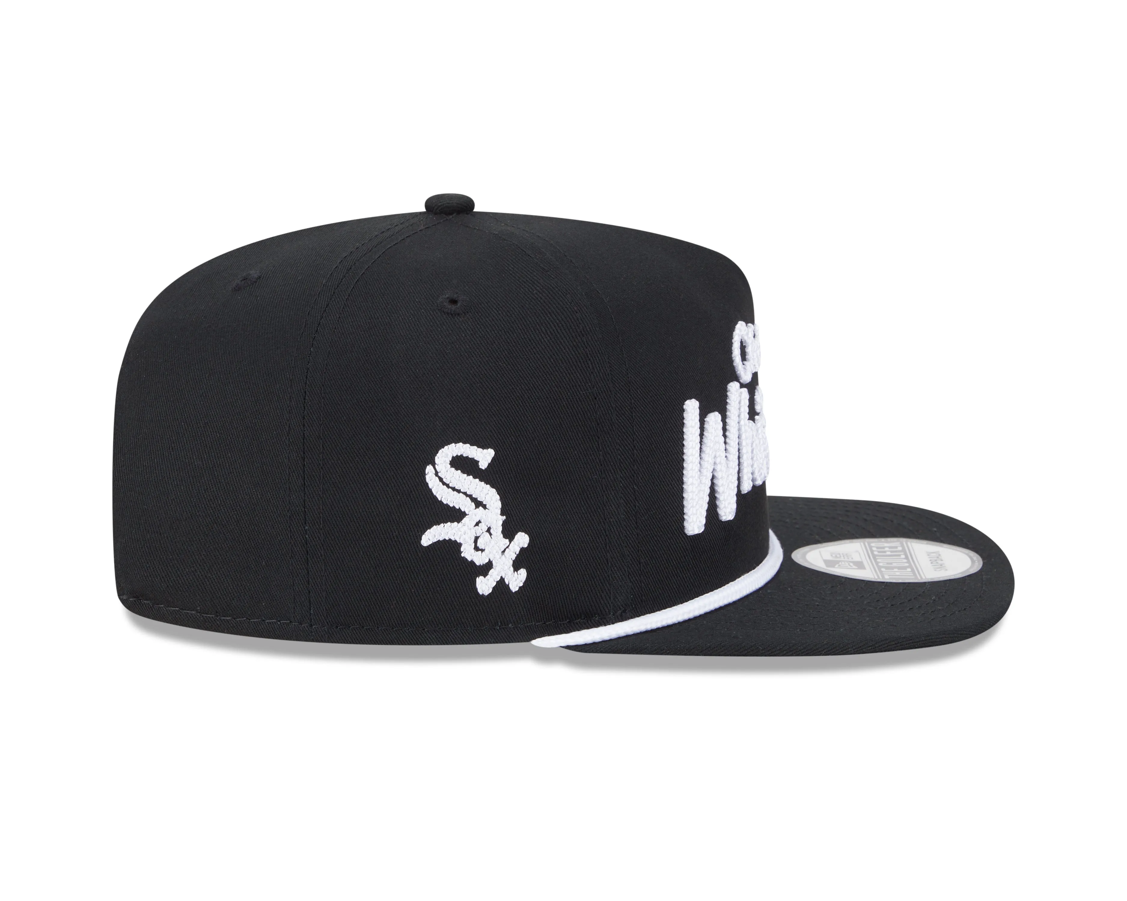 Chicago White Sox New Era Black Team Text The Golfer Snapback Hat