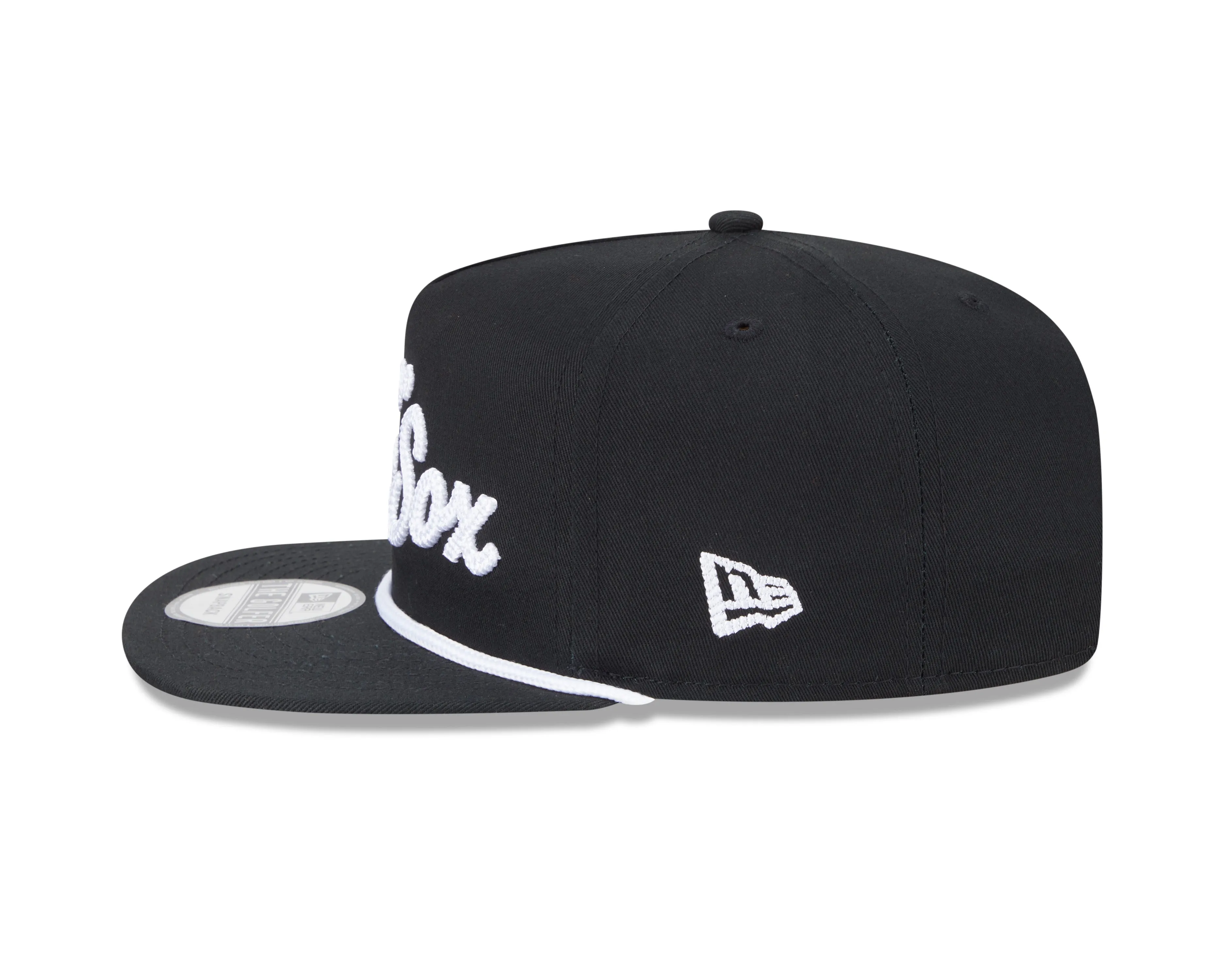 Chicago White Sox New Era Black Team Text The Golfer Snapback Hat