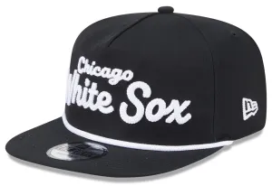 Chicago White Sox New Era Black Team Text The Golfer Snapback Hat