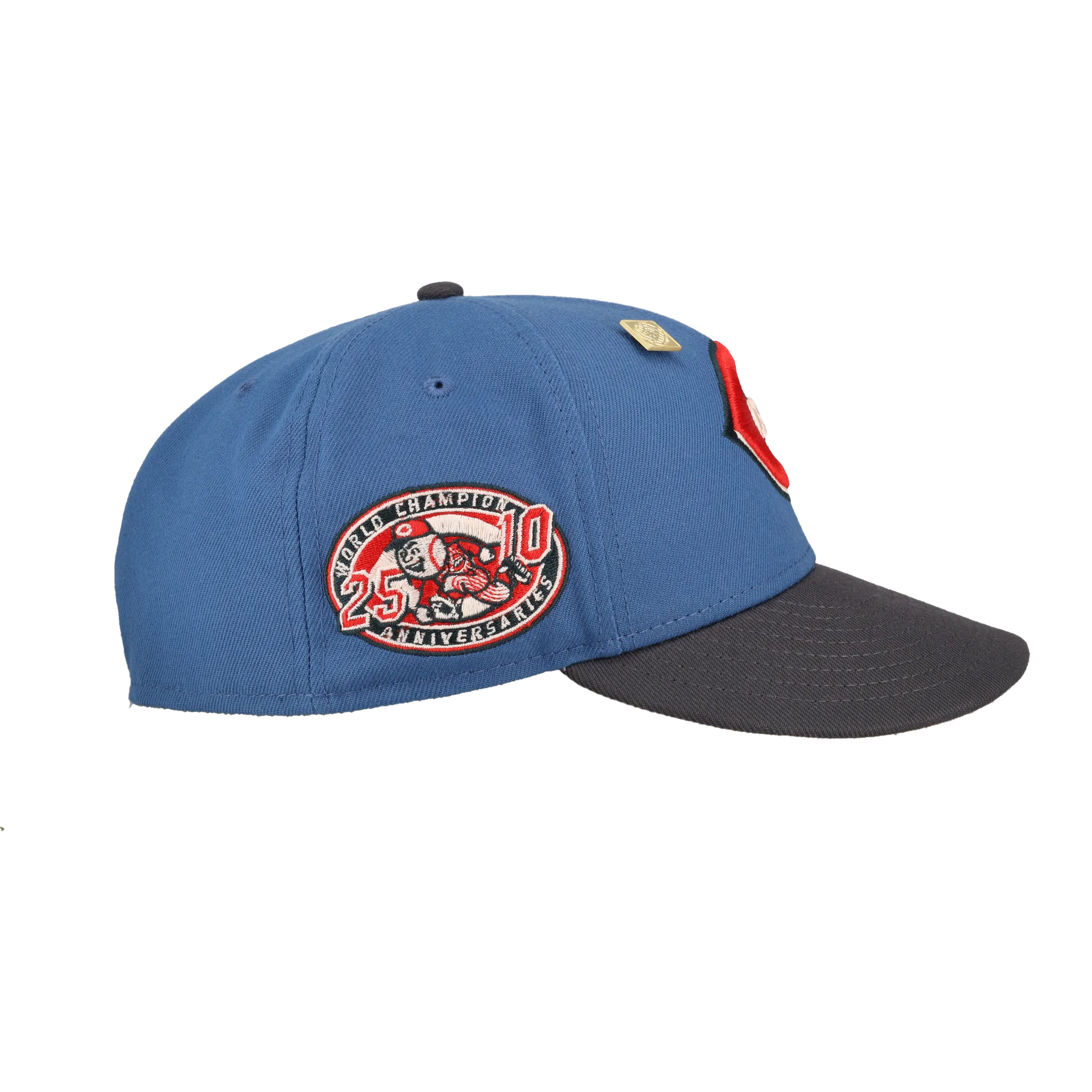 Cincinnati Reds Indigo Graphite Collection World Champions Fitted Hat