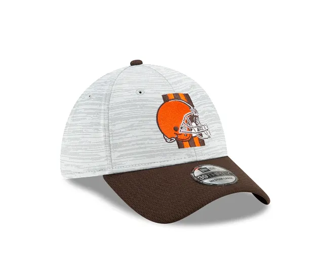 Cleveland Browns 2021 Training Camp On Field Gray/Brown New Era 39THIRTY Flex Fit Hat