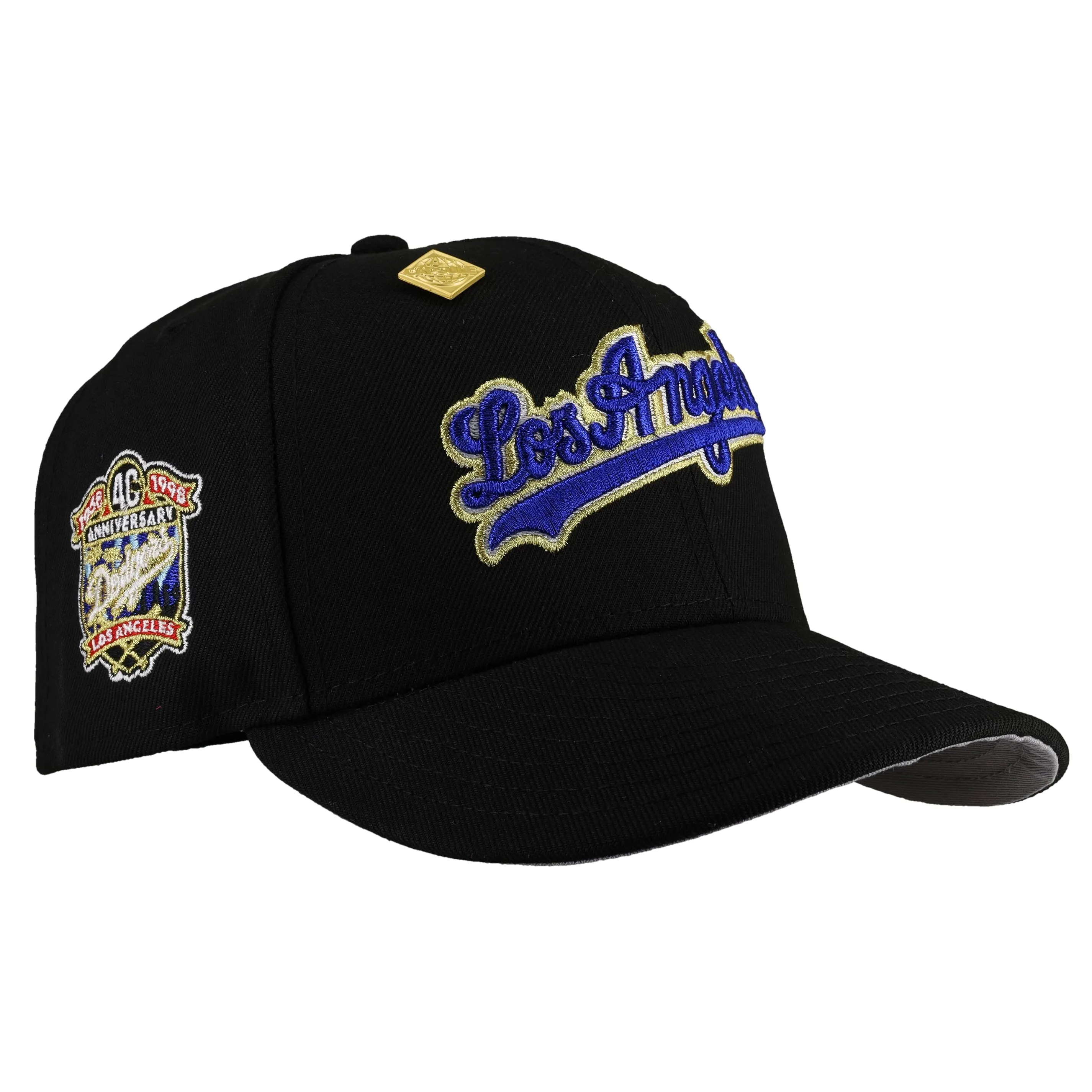 Los Angeles Dodgers 40th Anniversary Black Dome Metallic Script 59Fifty Fitted Hat