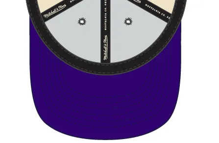 Los Angeles Lakers Mitchell & Ness Natural 2 Tone Snapback Hat- Cream/Purple