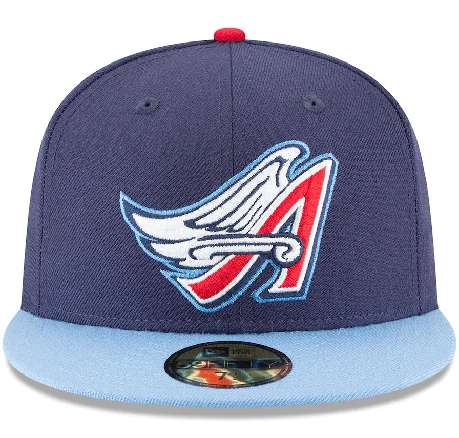 Men's California Angels New Era 2 Tone Navy/Baby Blue Cooperstown Collection Wool 59FIFTY Fitted Hat