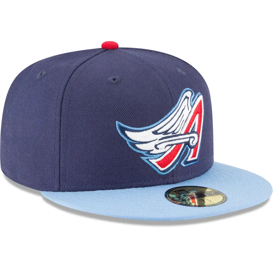 Men's California Angels New Era 2 Tone Navy/Baby Blue Cooperstown Collection Wool 59FIFTY Fitted Hat