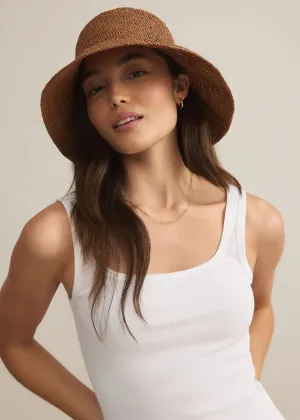 Mira Straw Bucket Hat - Tobacco