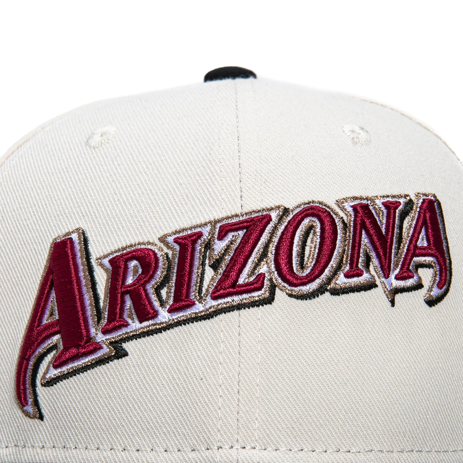 Mitchell & Ness Arizona Diamondbacks Inaugural Patch Script Hat - White. Black