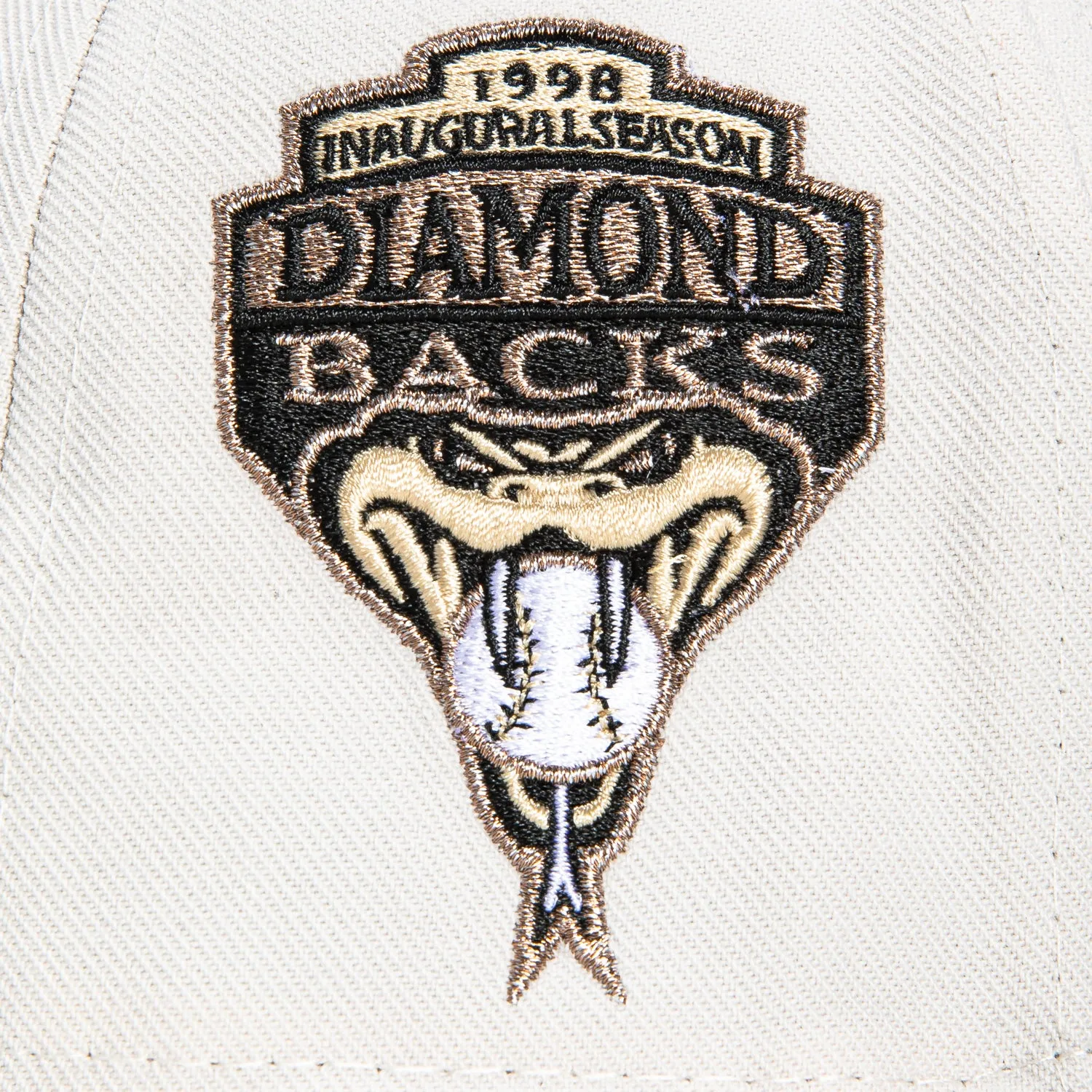 Mitchell & Ness Arizona Diamondbacks Inaugural Patch Script Hat - White. Black