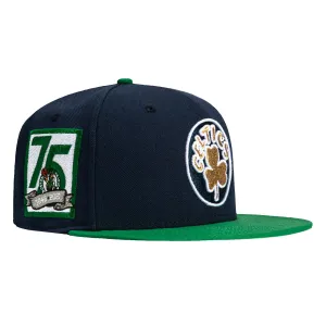 Mitchell & Ness Boston Celtics 75th Anniversary Patch Hat - Navy. Green