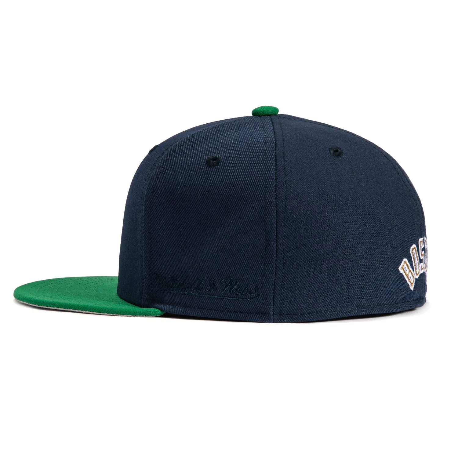 Mitchell & Ness Boston Celtics 75th Anniversary Patch Hat - Navy. Green