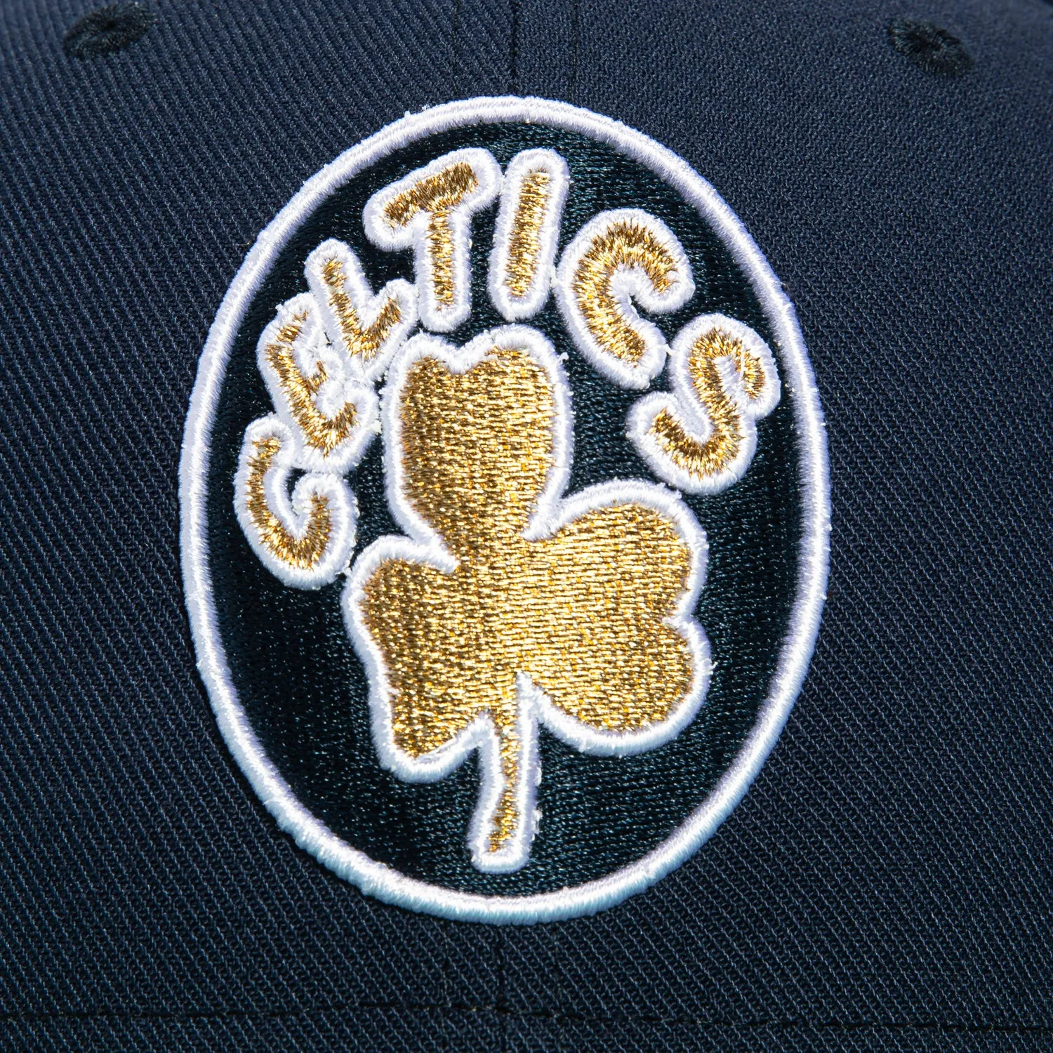 Mitchell & Ness Boston Celtics 75th Anniversary Patch Hat - Navy. Green