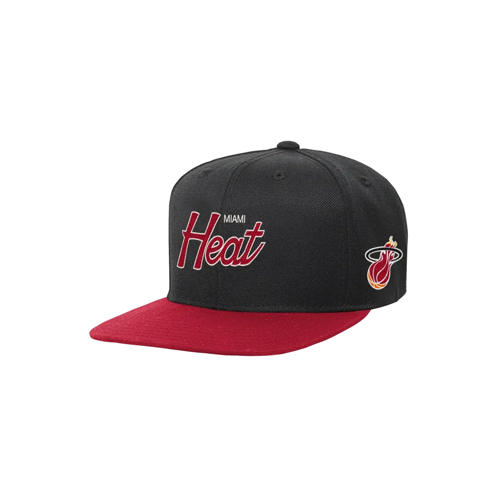 Mitchell & Ness Miami HEAT Script Youth Snapback