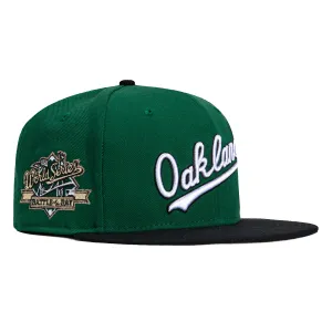 Mitchell & Ness Oakland Athletics 1989 World Series Patch Script Hat - Green. Black