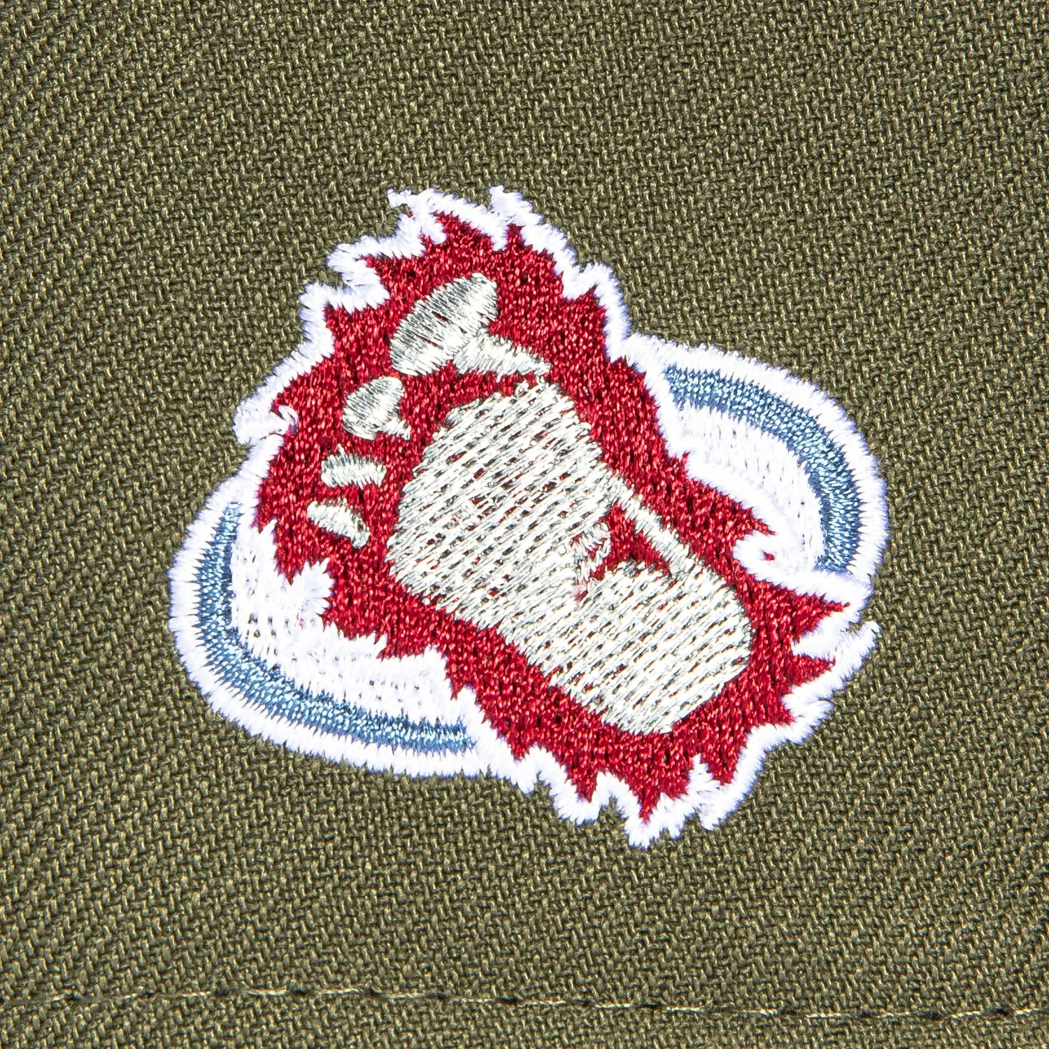 New Era 59Fifity Colorado Avalanche Logo Patch Hat - Olive. Cardinal