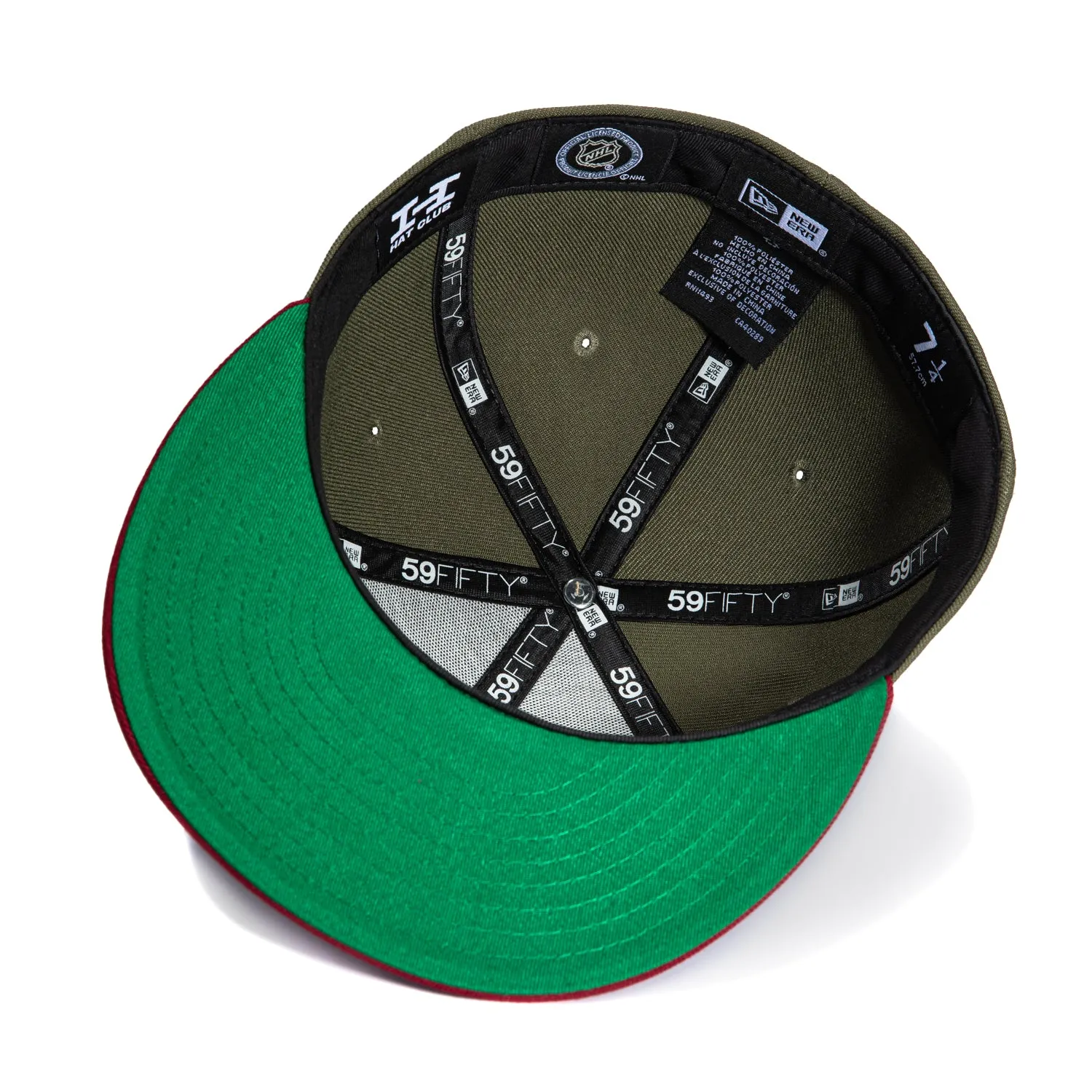 New Era 59Fifity Colorado Avalanche Logo Patch Hat - Olive. Cardinal