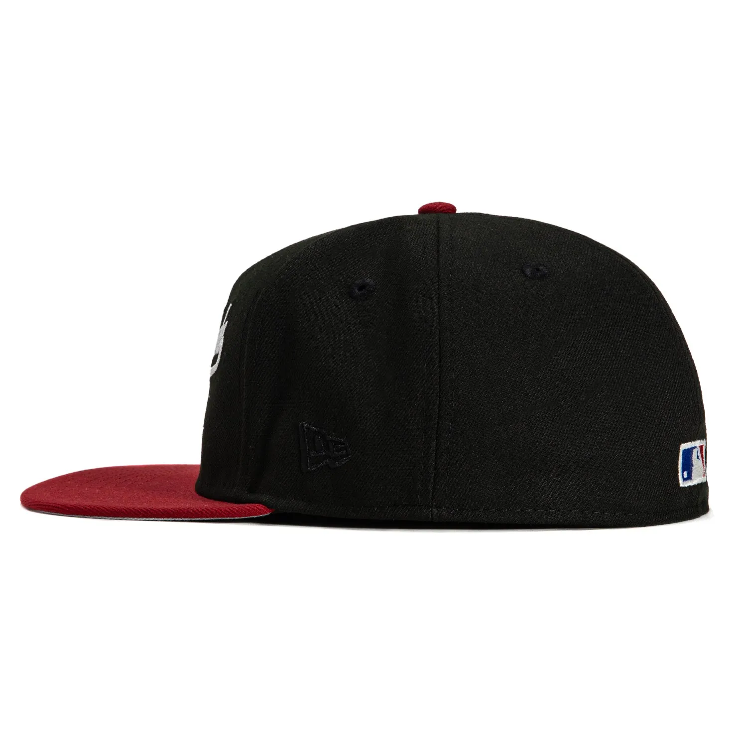 New Era 59Fifty A-Frame Glow Chain Stitch Arizona Diamondbacks 2001 World Series Patch Hat - Black. Sedona Red