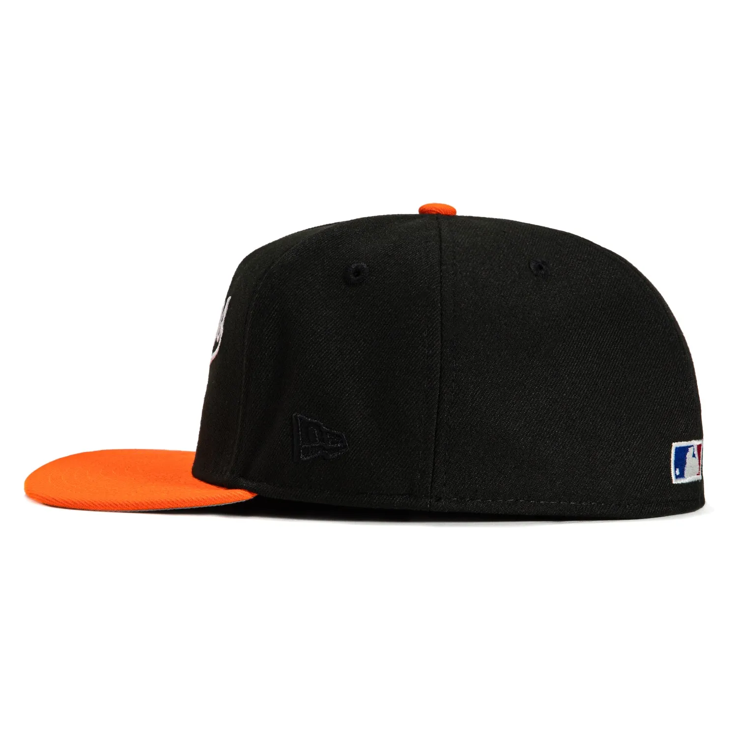New Era 59Fifty A-Frame Glow Chain Stitch Baltimore Orioles 1983 World Series Patch Hat - Black. Orange