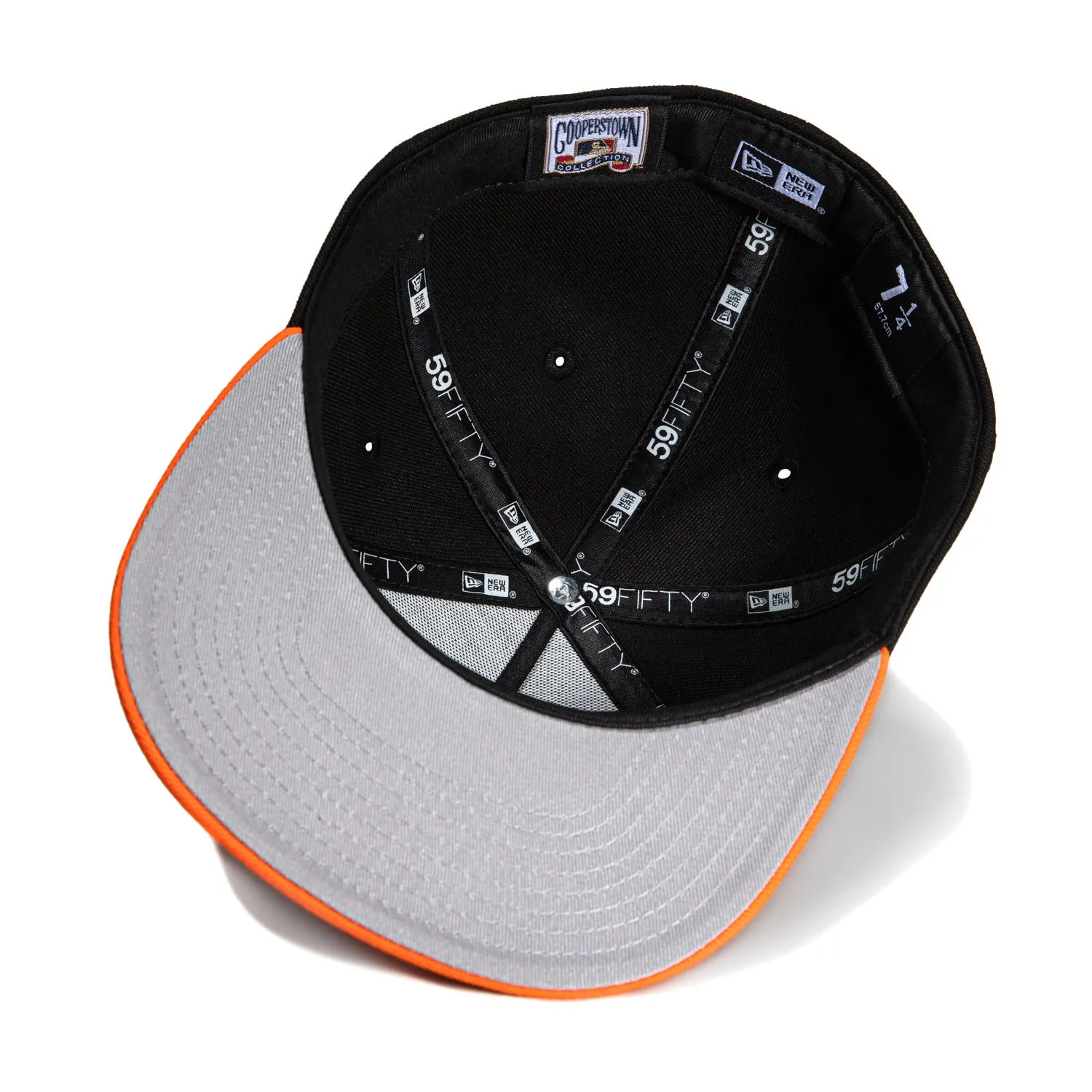 New Era 59Fifty A-Frame Glow Chain Stitch Baltimore Orioles 1983 World Series Patch Hat - Black. Orange