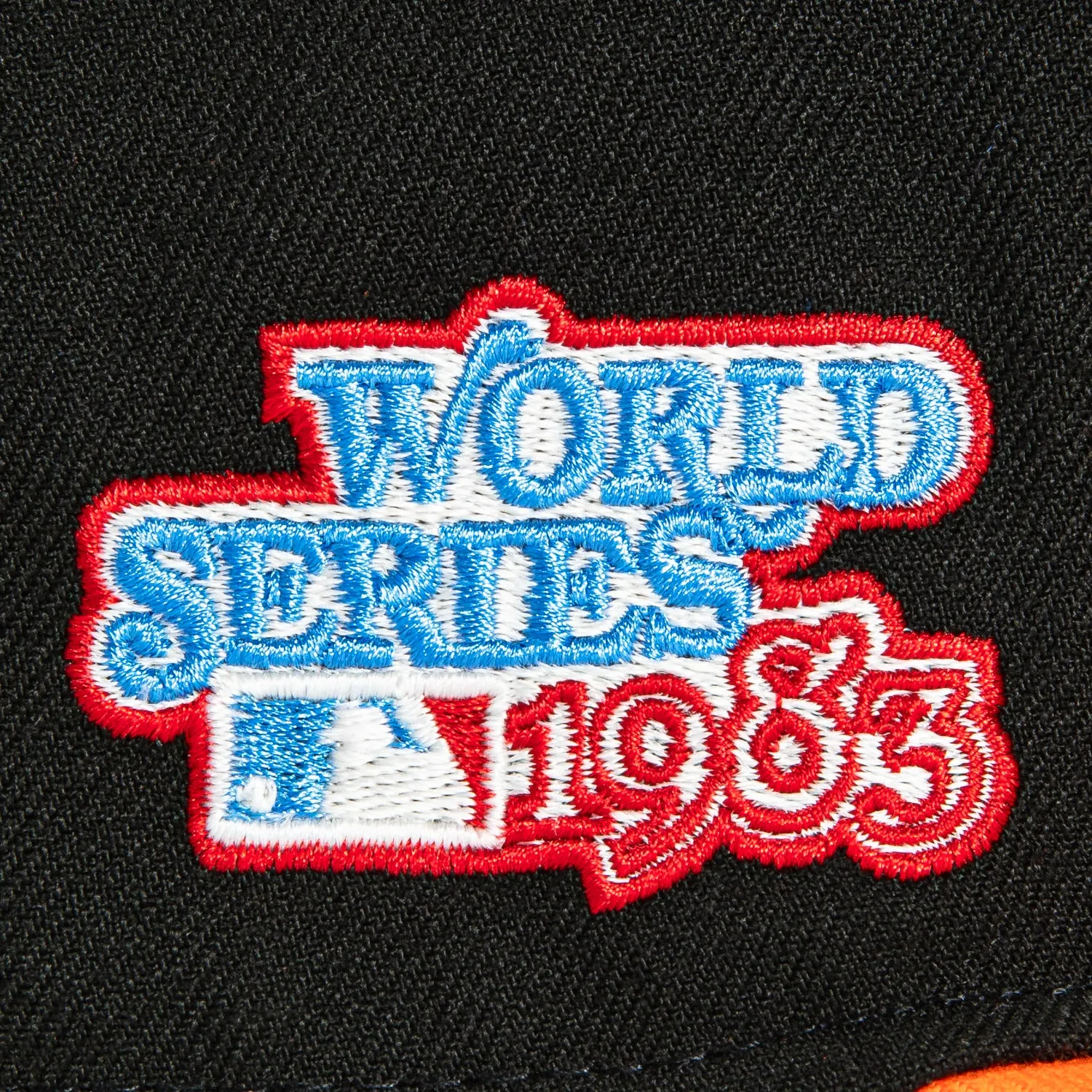 New Era 59Fifty A-Frame Glow Chain Stitch Baltimore Orioles 1983 World Series Patch Hat - Black. Orange