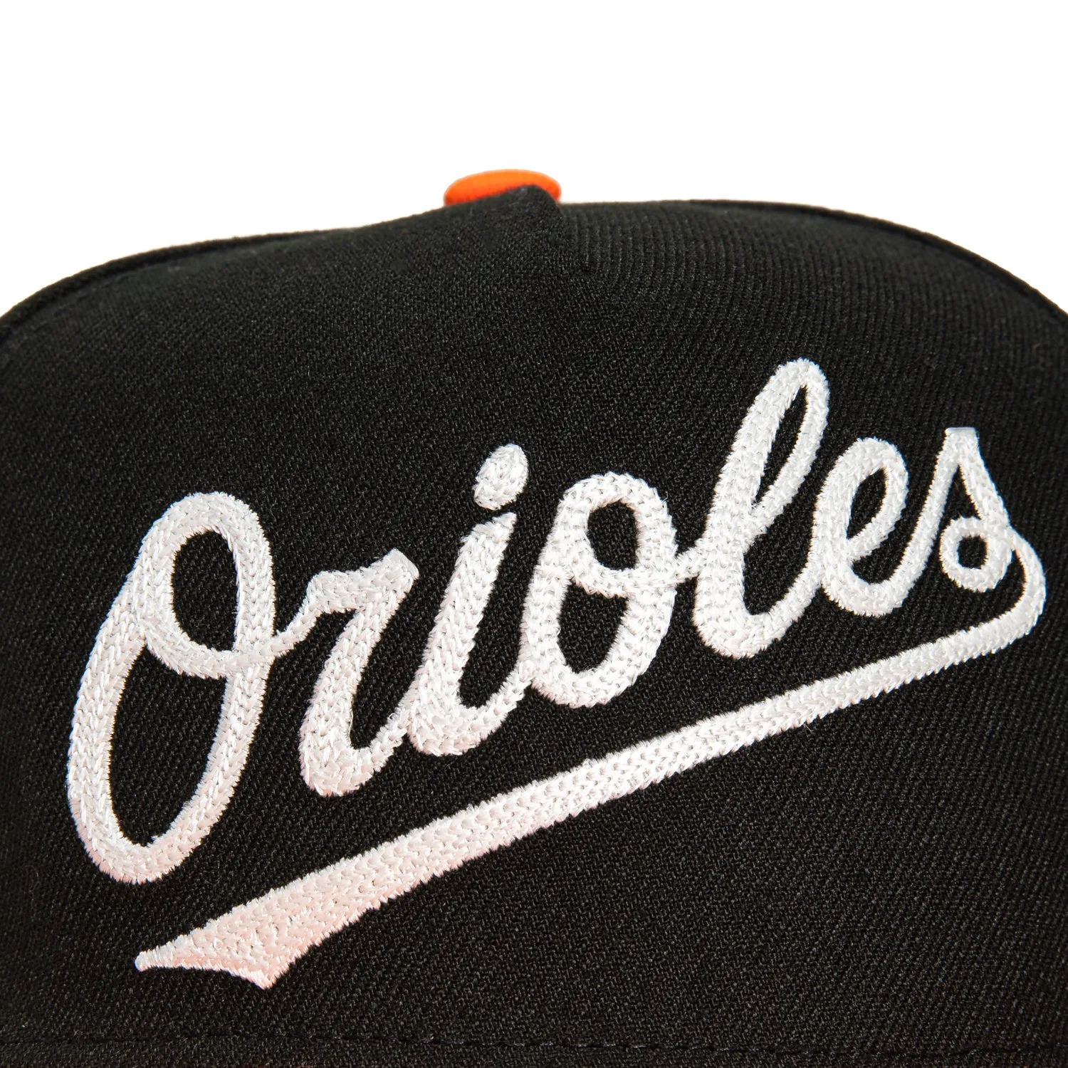 New Era 59Fifty A-Frame Glow Chain Stitch Baltimore Orioles 1983 World Series Patch Hat - Black. Orange