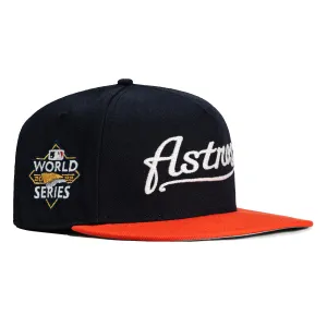 New Era 59Fifty A-Frame Glow Chain Stitch Houston Astros 2022 World Series Patch Hat - Navy. Orange