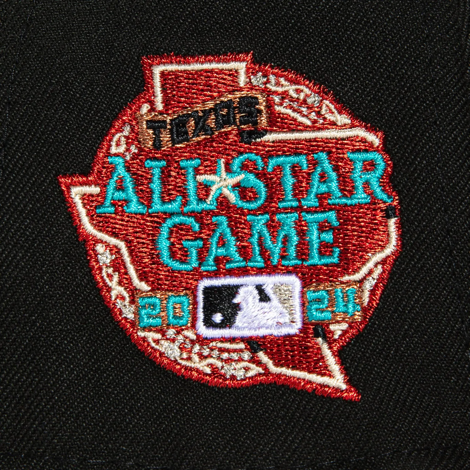 New Era 59Fifty A-Frame Texas Rangers 2024 All Star Game Patch Hat - Black. Red. Teal
