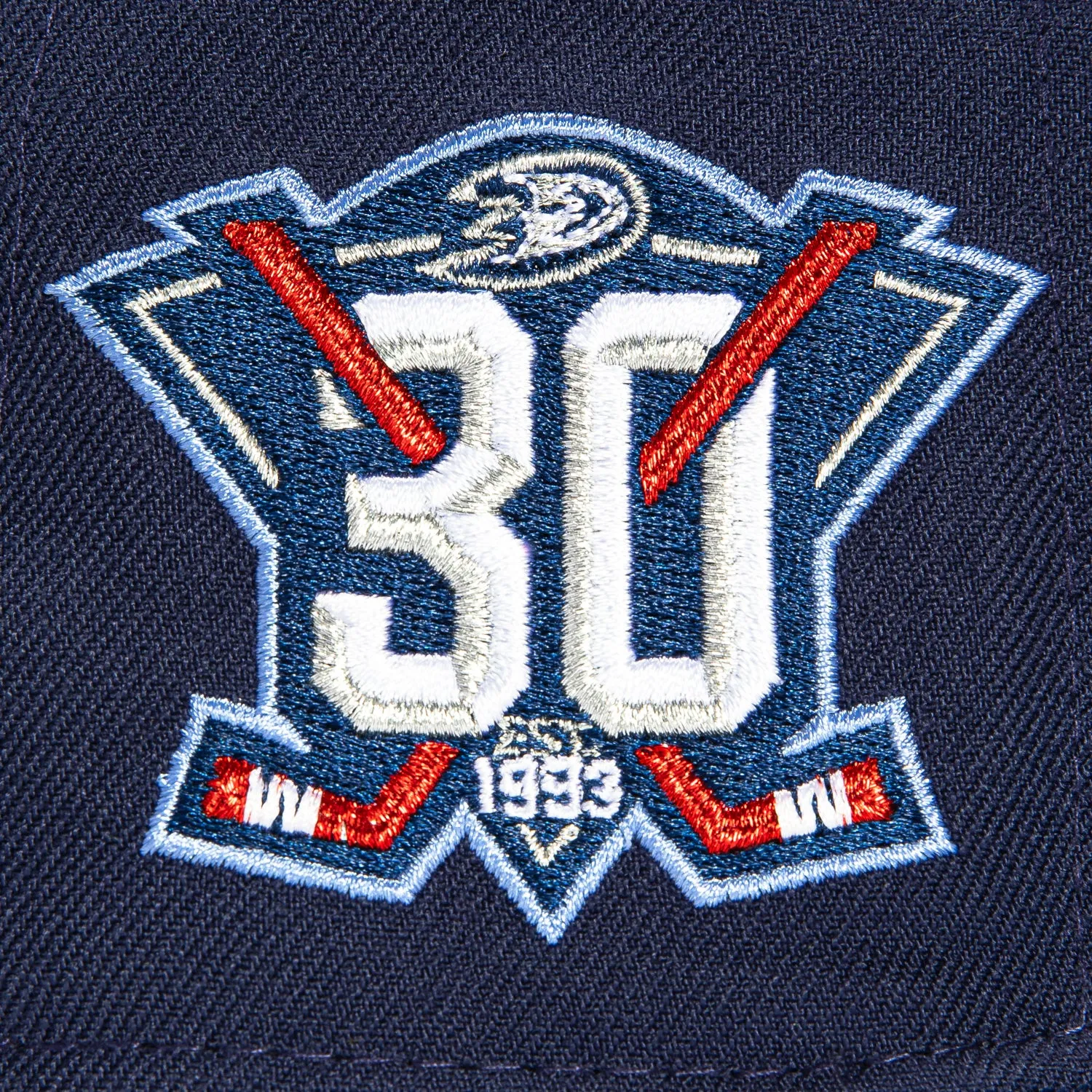 New Era 59Fifty Anaheim Ducks 30th Anniversary Patch Logo Hat - Light Navy, Light Blue
