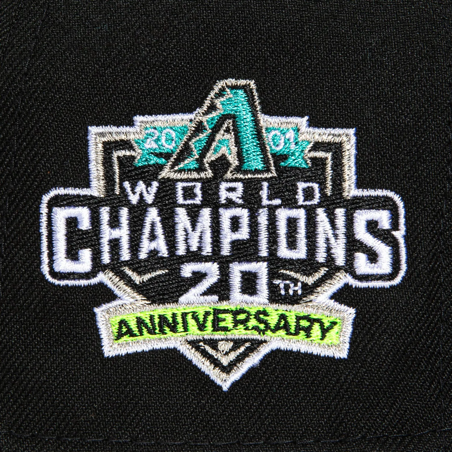 New Era 59Fifty Aqua Arizona Diamondbacks 20th Anniversary Champions Patch Hat - Black. Teal