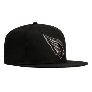 New Era 59Fifty Arizona Cardinals Hat - Black. Metallic Silver. Red
