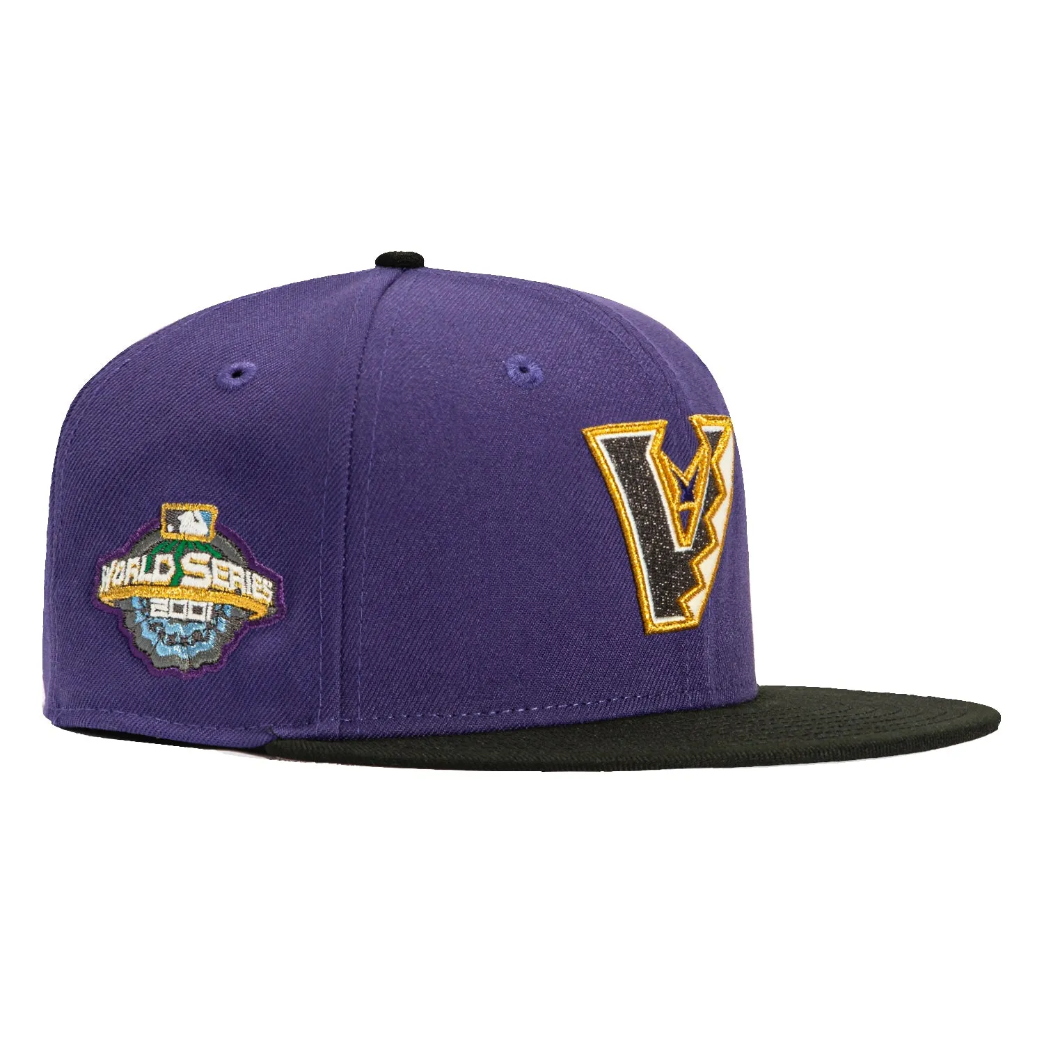 New Era 59Fifty Arizona Diamondbacks 2001 World Series Patch Upside Down Hat - Purple, Black