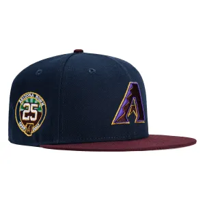 New Era 59Fifty Arizona Diamondbacks 25th Anniversary Patch A Hat - Navy. Maroon