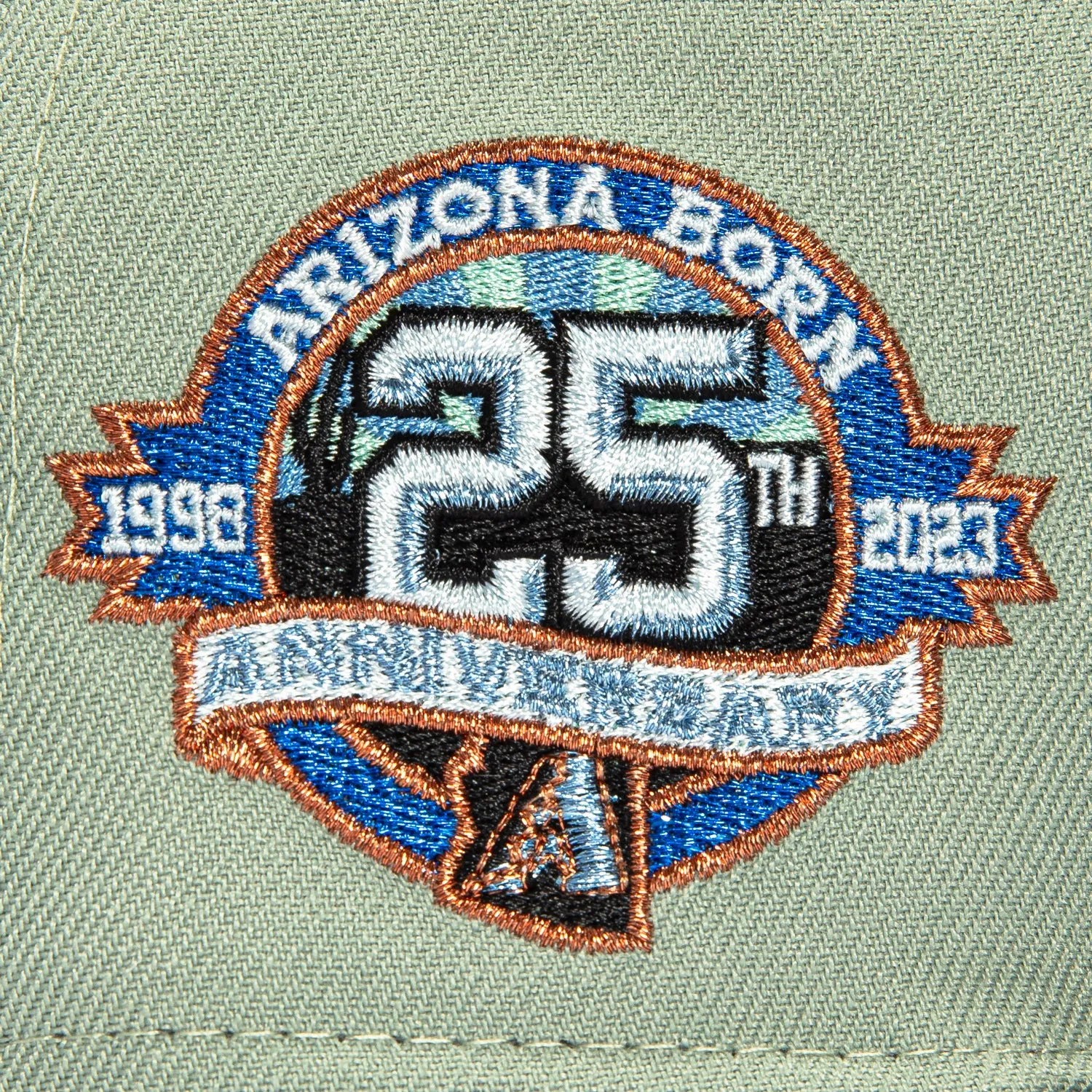 New Era 59Fifty Arizona Diamondbacks 25th Anniversary Patch D Hat - Everest Green. Black. Royal. Metallic Copper